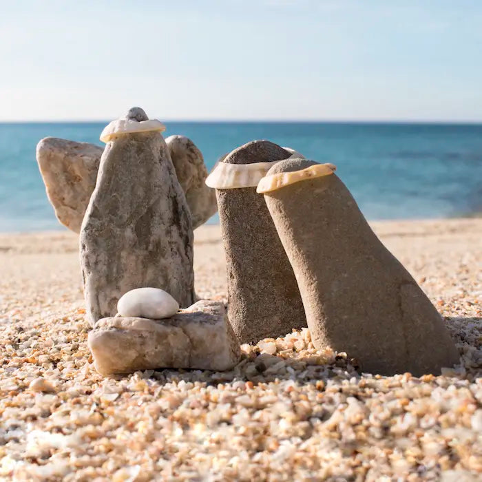 Cornish Christmas card Pebble Nativity