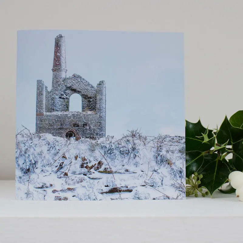 Cornish Christmas card Wintry Wheal on shelf