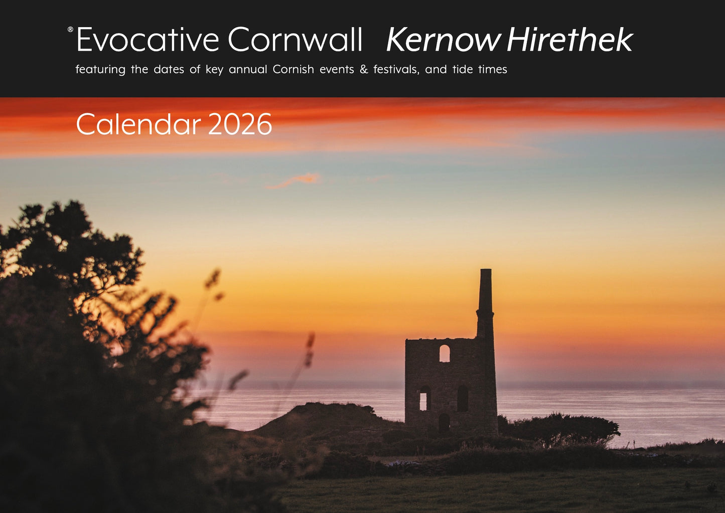 Evocative Cornwall calendar 2026 front cover