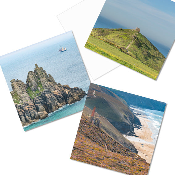 A selection of new cards from Evocative Cornwall for 2025, coastal scenes