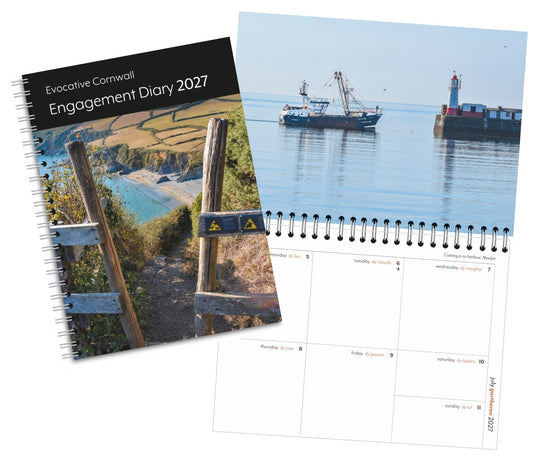 Image shows Evocative Cornwall Diary for 2027, one of our great gift ideas