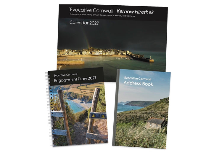 Image of Cornish calendar, diary and address book, all gifts which are easy to send by post