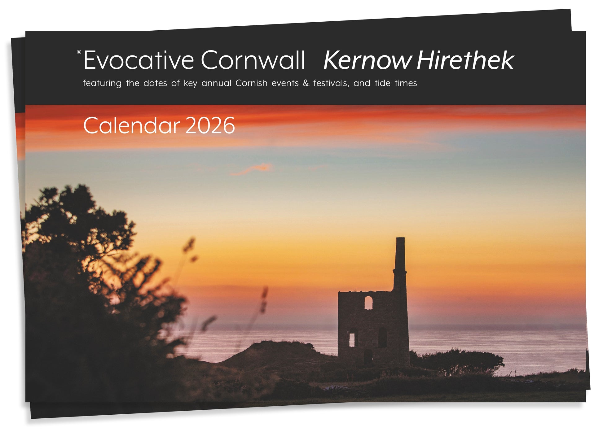 Calendar cover for the Evocative Cornwall calendar 2026 sent within the Send Abroad offer 