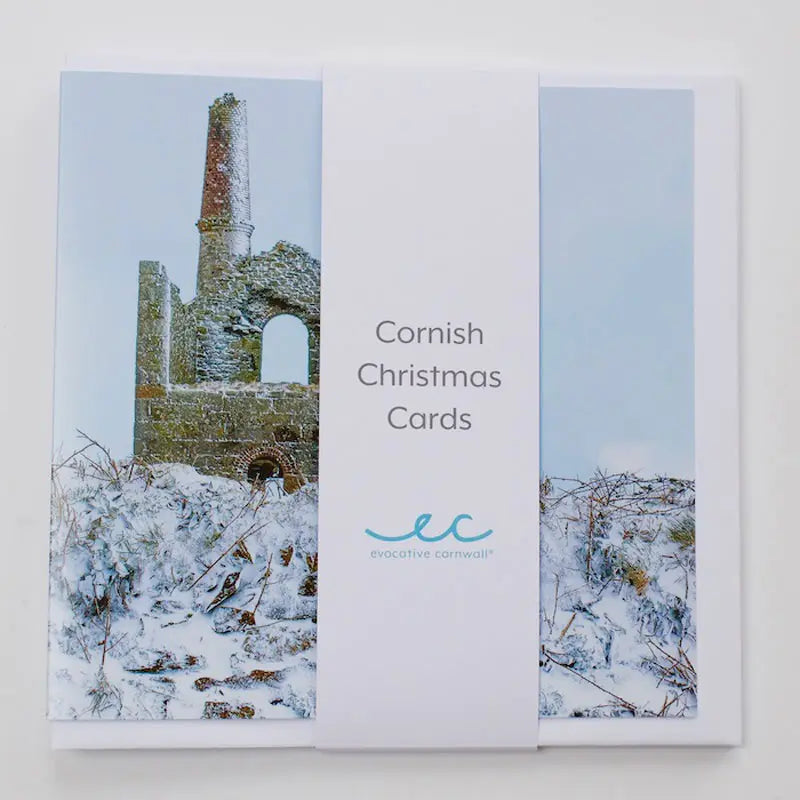 Cornish Christmas card Wintry Wheal in pack