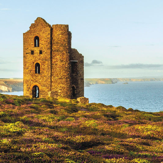 Cornish greeting card image Wheal Coates, St Agnes, in morning sun