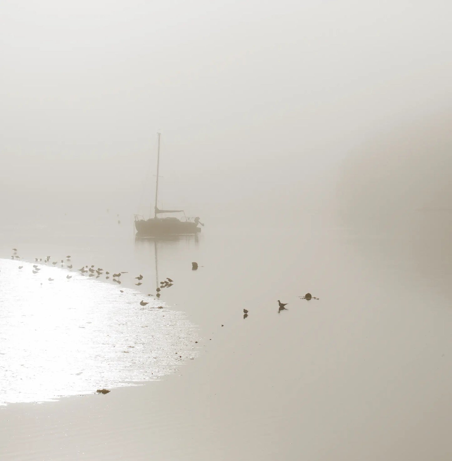 Cornish Language sympathy card - Misty Morning