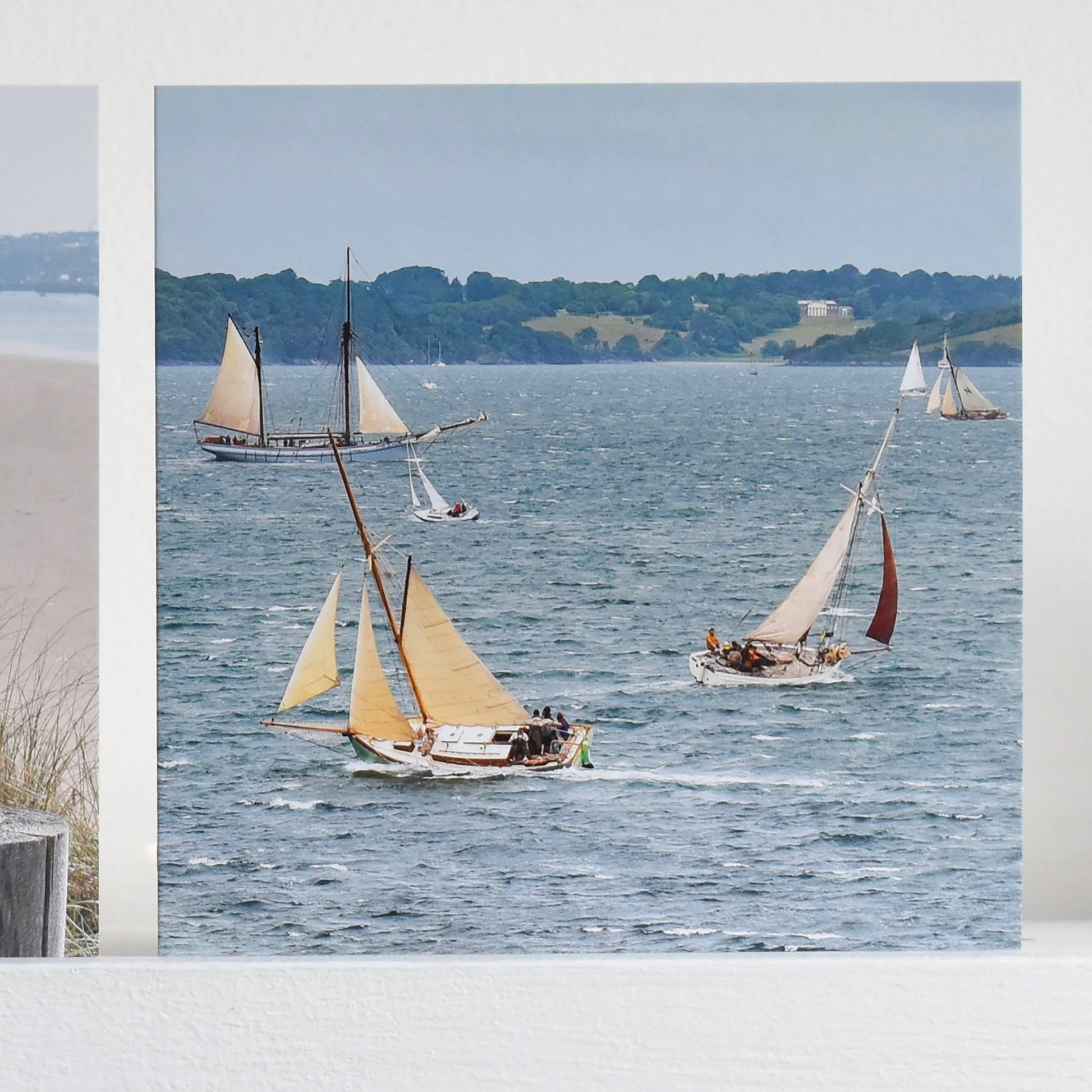 Cornish greetings cards showing yachts racing during the Falmouth Classics regatta