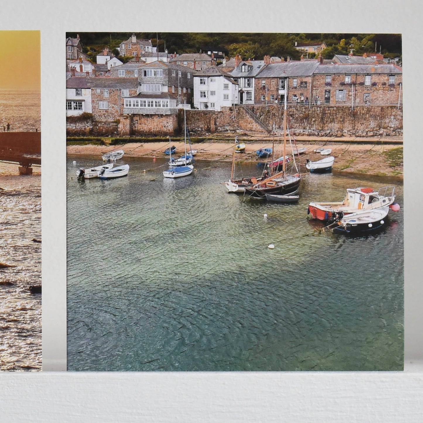 Cornish greetings card showing a scene at Mousehole Harbour
