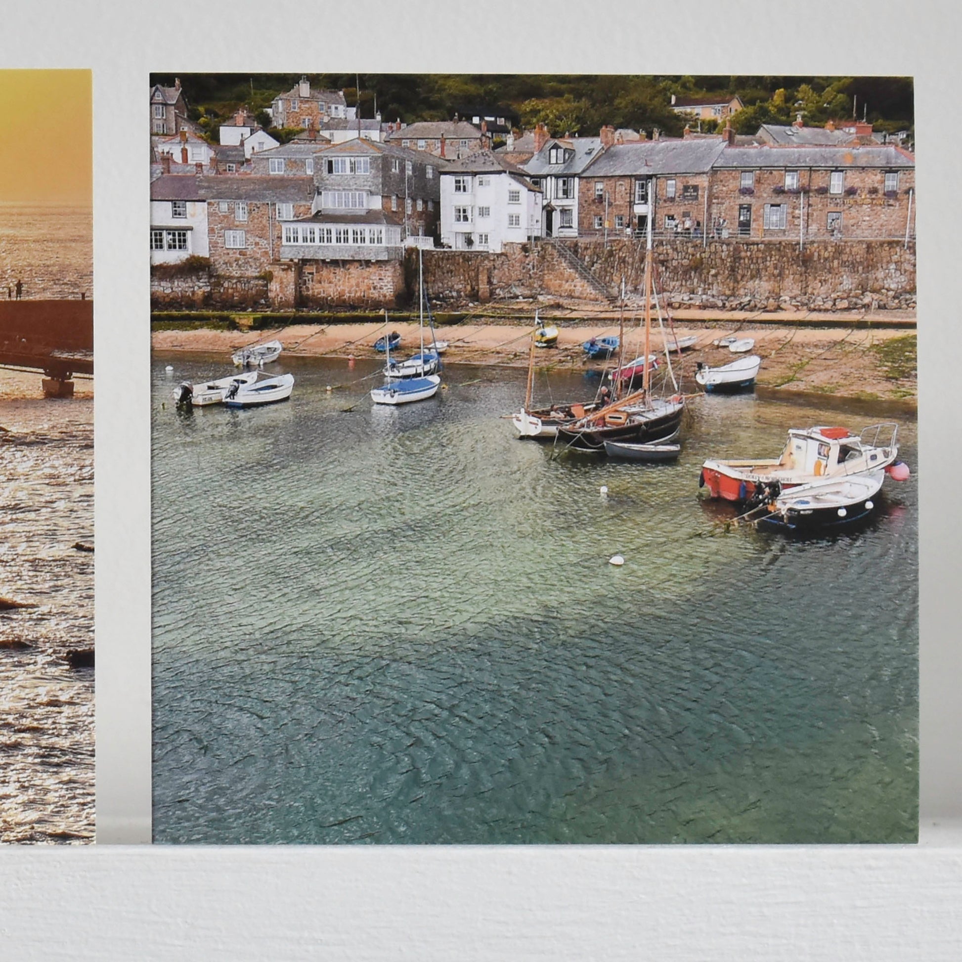 Cornish greetings card showing a scene at Mousehole Harbour