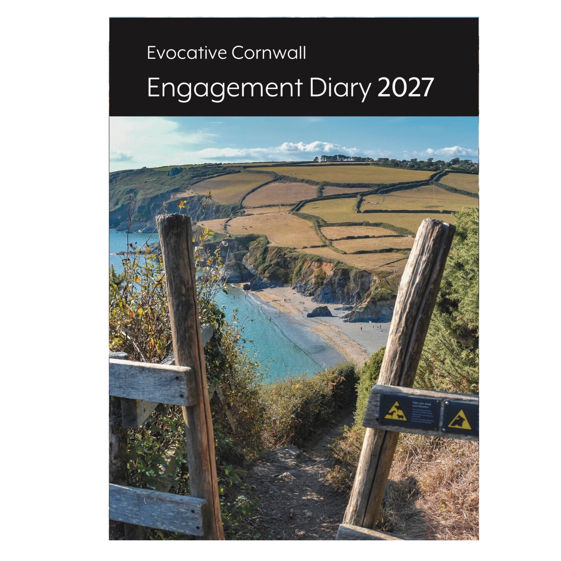 Engagement diary 2027 front cover featuring image of South West Coast Path and sandy beach