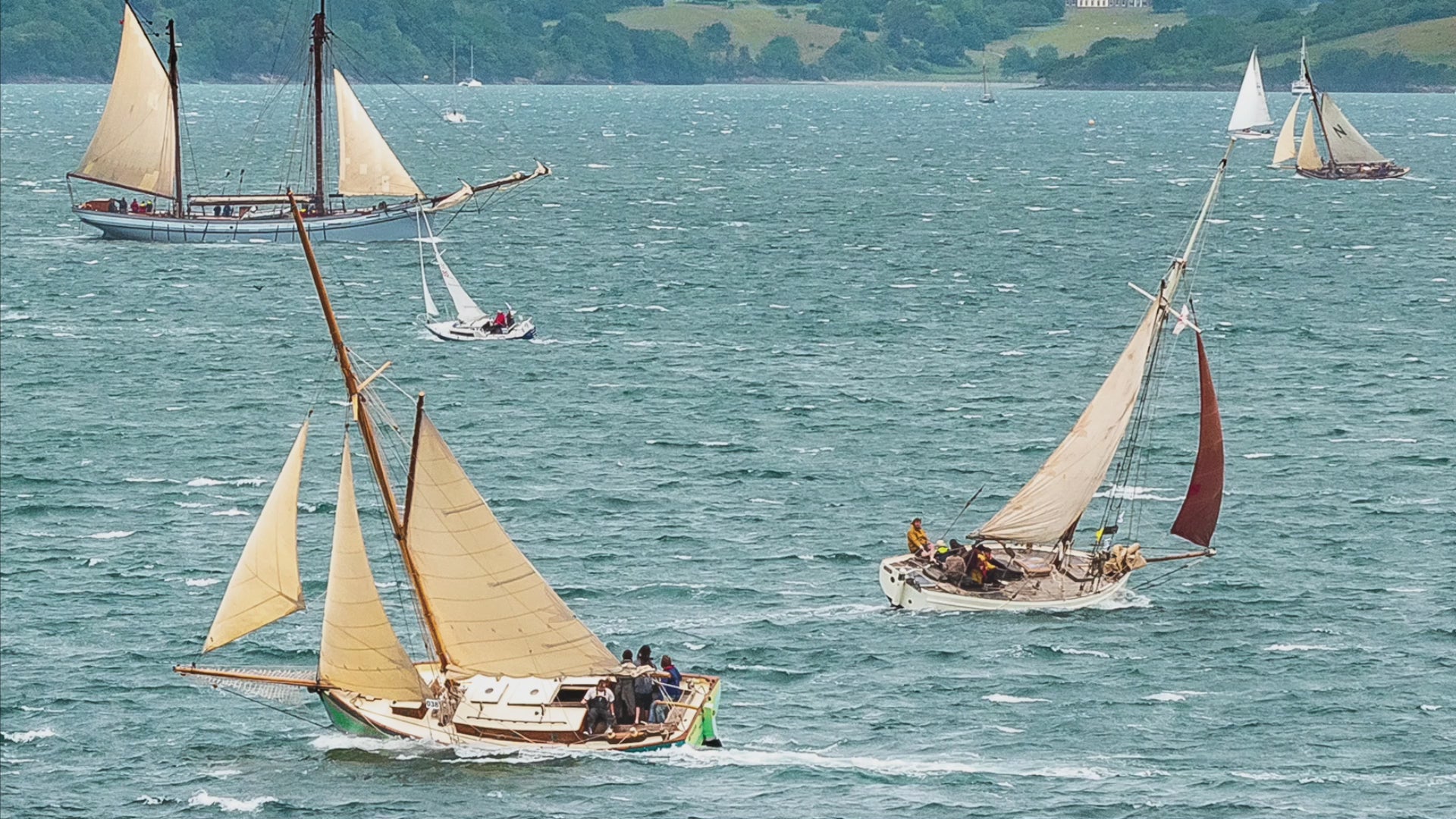 Video animation of Falmouth Classics greeting card, featuring classic sailing boats