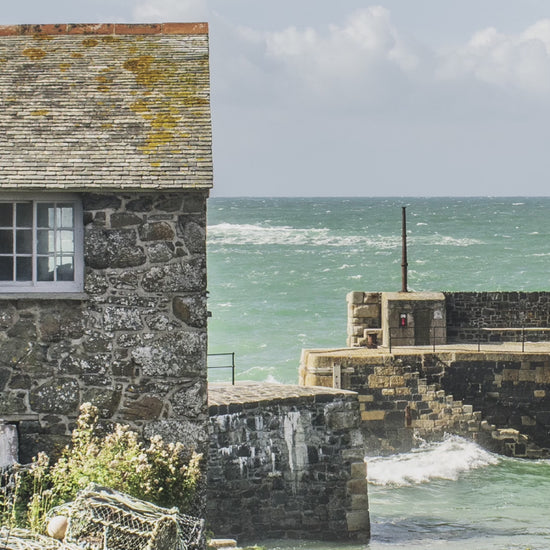 Video animating greeting card showing the net loft at Mullion Harbour
